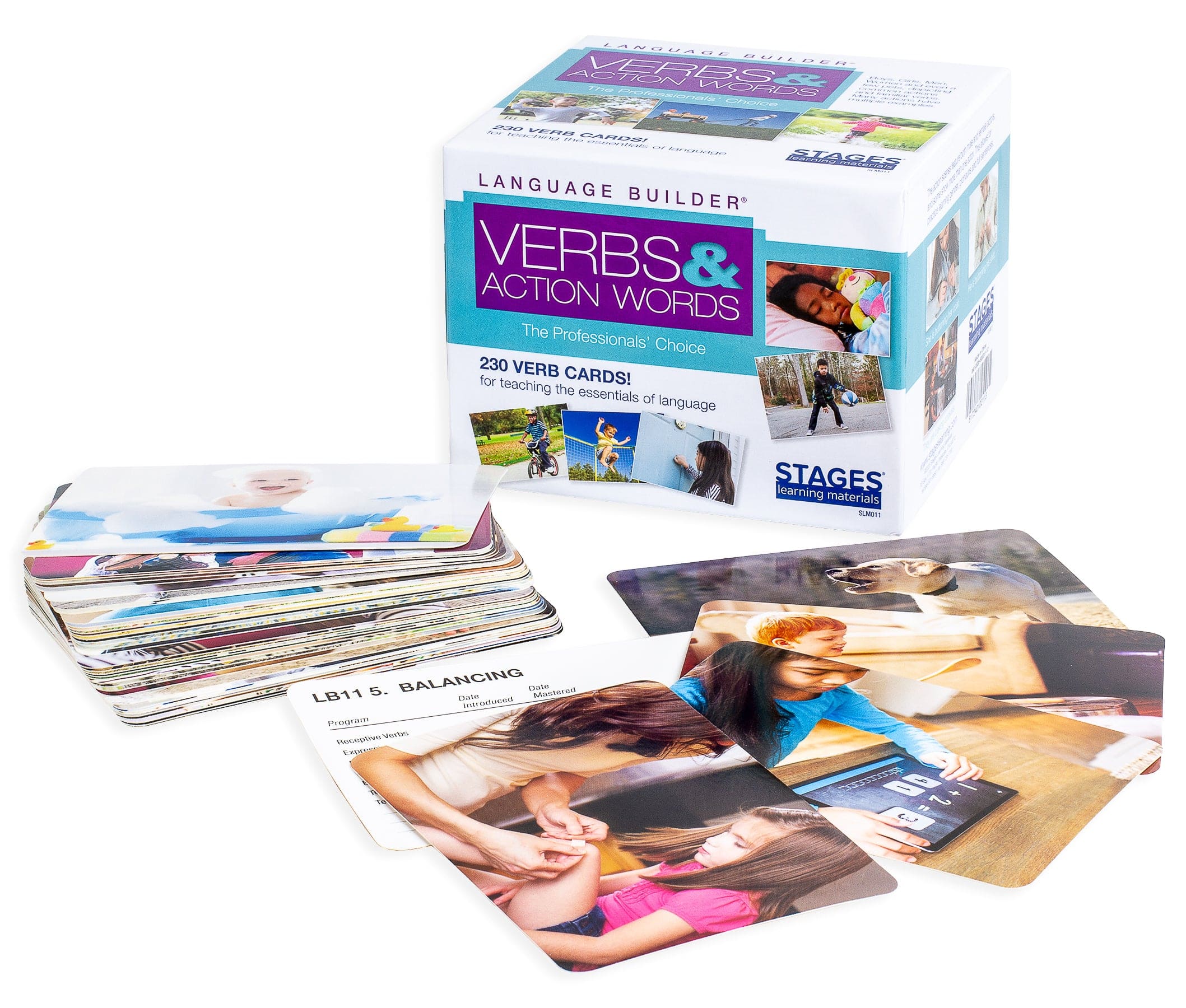 Stages Learning Verbs & Action Words photo card set, spread out