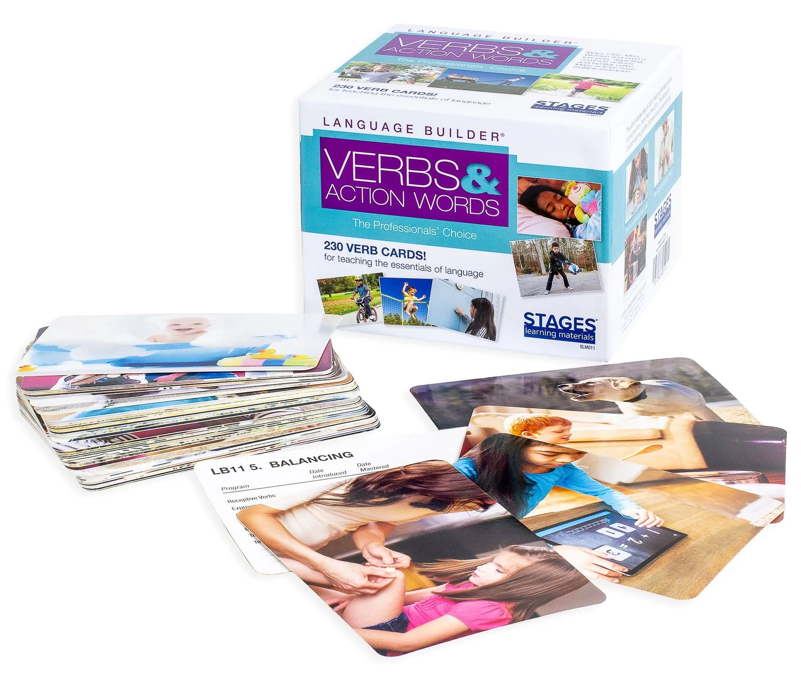 Stages Learning Verbs & Action Words photo card set, spread out