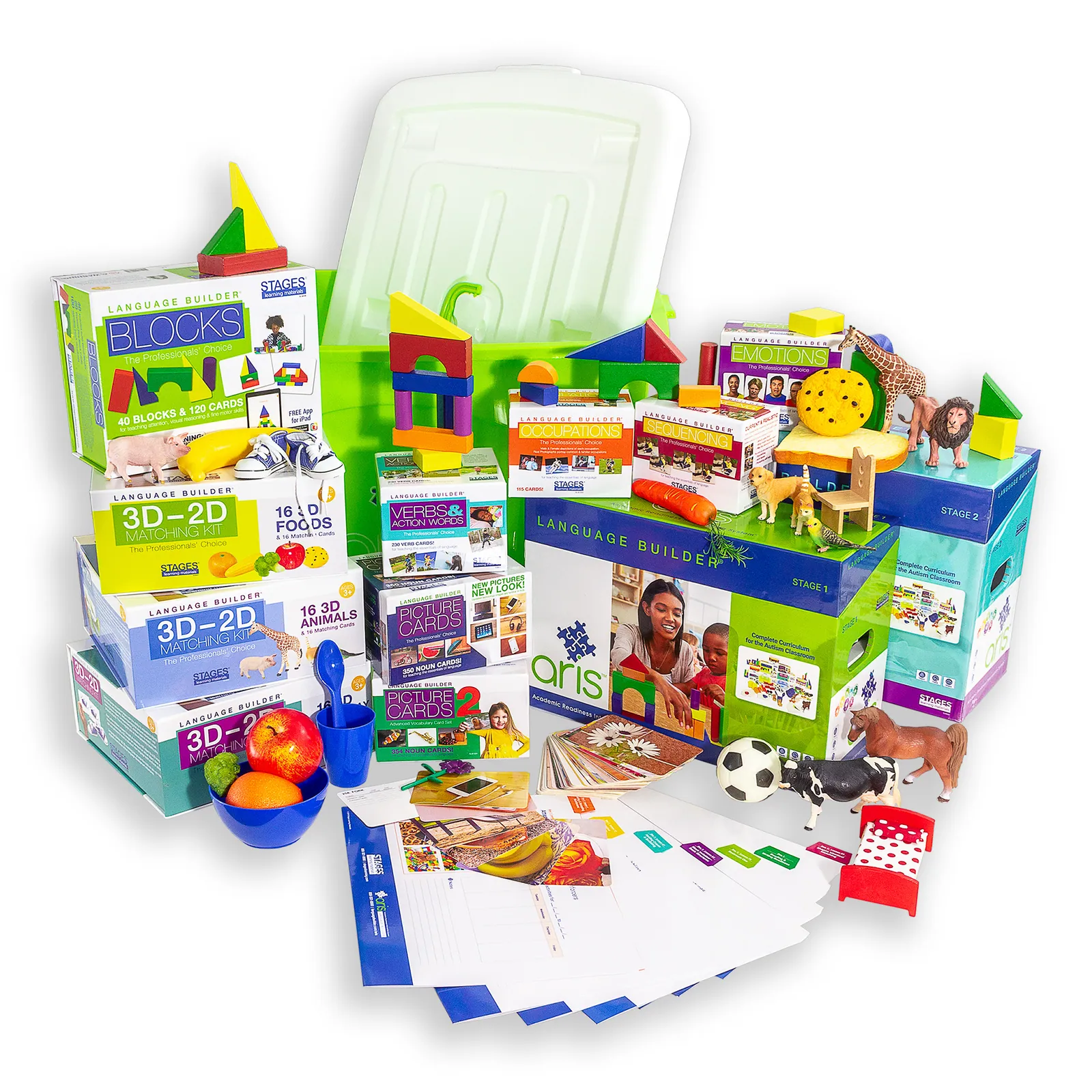An ARIS curriculum kit — printed lessons and hands-on materials